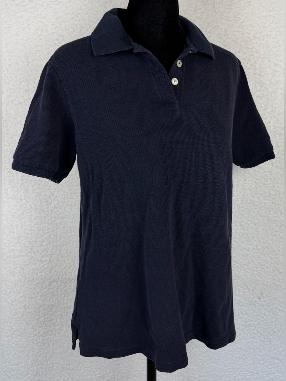 MARKS & SPENCER • Navy Blue 100% Cotton Short-Sleeve Polo Top, 8 - Picture 7 of 11